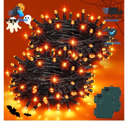 Lichterkette 100er led orange - 100er,